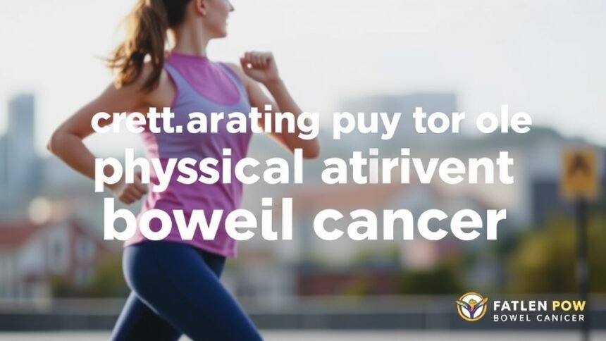 An image of a person exercising outdoors, with a subtle background of a city or park, conveying the idea of incorporating physical activity into daily life to prevent bowel cancer.