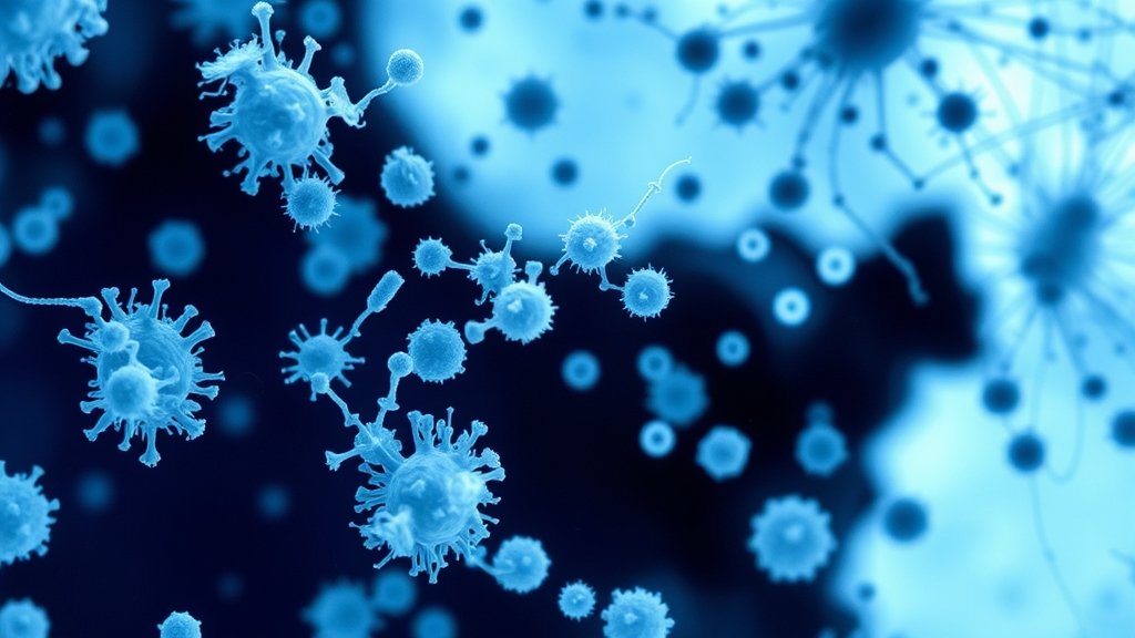 A microscopic image of Antarctic microbes with a caption explaining the unusual genetic code and its significance