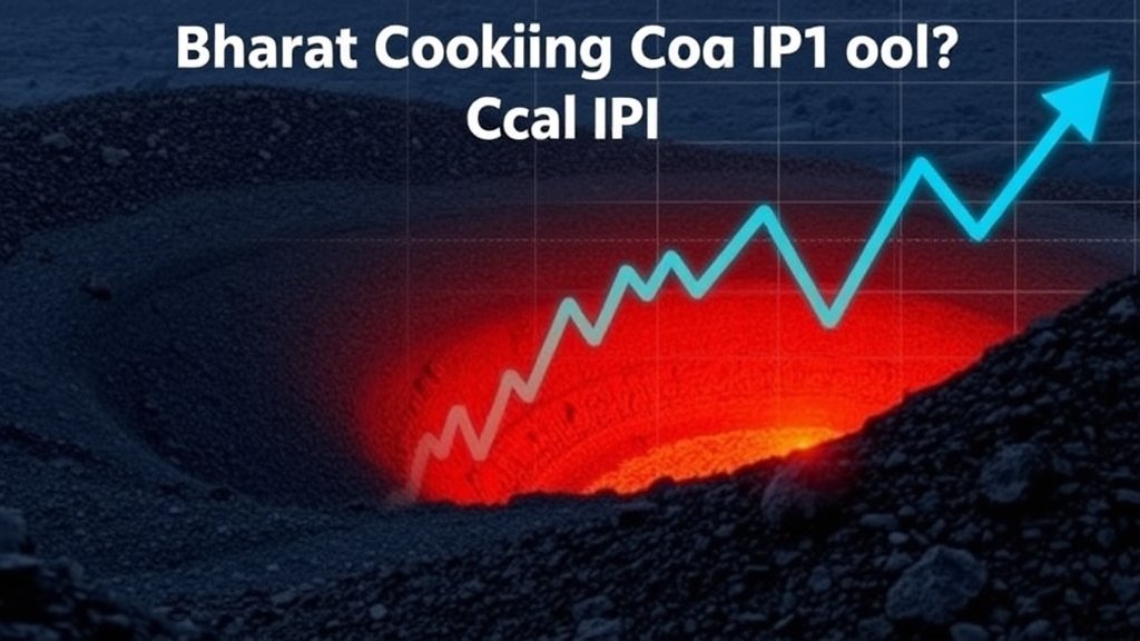 An image of a coal mine with a graph of stock prices in the background, symbolizing the Bharat Coking Coal IPO and its potential impact on the stock market.