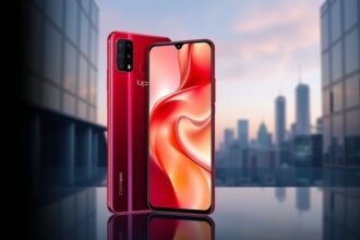 A high-quality image of the Oppo Reno 15 series smartphones with a cityscape or modern background, highlighting the devices' sleek design and advanced features.