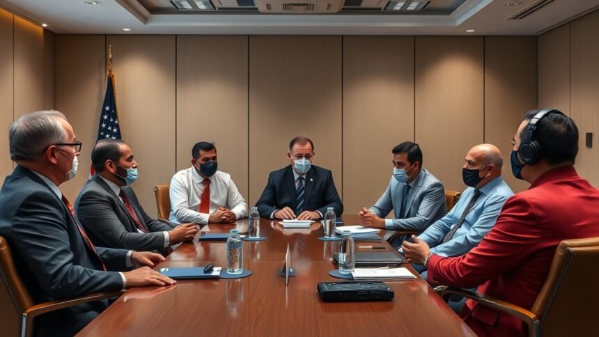 A group of government officials and tech experts discussing the issue of non-consensual nudity and deepfakes in a conference room.