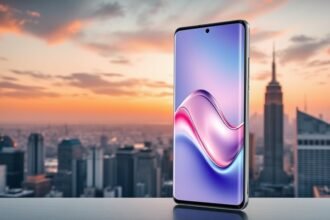 A high-quality image of the Samsung Galaxy S26 Ultra smartphone with a cityscape background, highlighting its sleek design and advanced features.