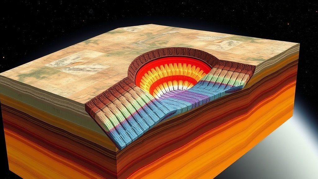 An illustration of a subduction zone with a rupture propagating through the Earth's crust, highlighting the complexity of seismic activity and the need for accurate modeling