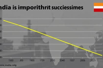 A graph showing the decline in India's import of Russian crude oil, with a background image of an oil refinery or a map of India and Russia.