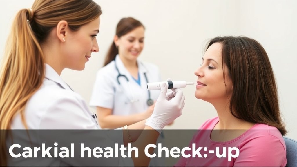 A photo of a woman getting a pap smear test with a doctor and a nurse in the background, highlighting the importance of cervical health check-ups.