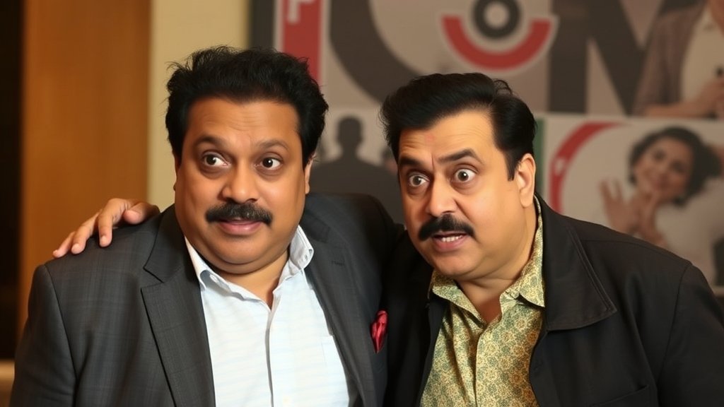 A photo of Anupam Kher and Sikandar Kher together, with a surprised expression on Anupam Kher's face
