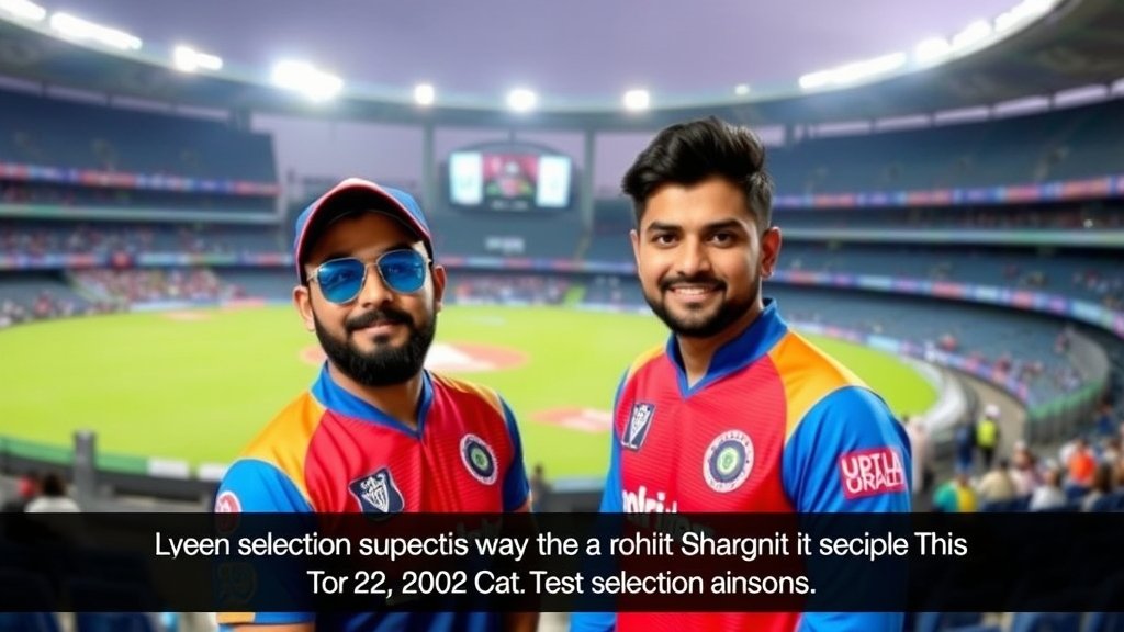 A photo of Rohit Sharma and Shreyas Iyer in a cricket stadium, with a caption about the T20 World Cup selection
