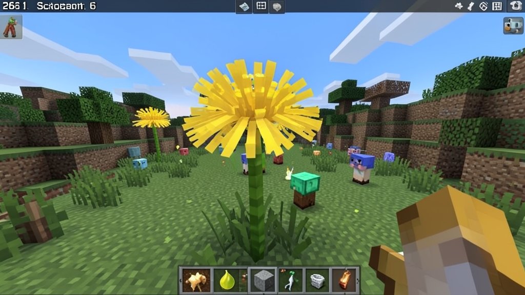 A screenshot of Minecraft 26.1 Snapshot 6 with Golden Dandelion and Baby Mobs