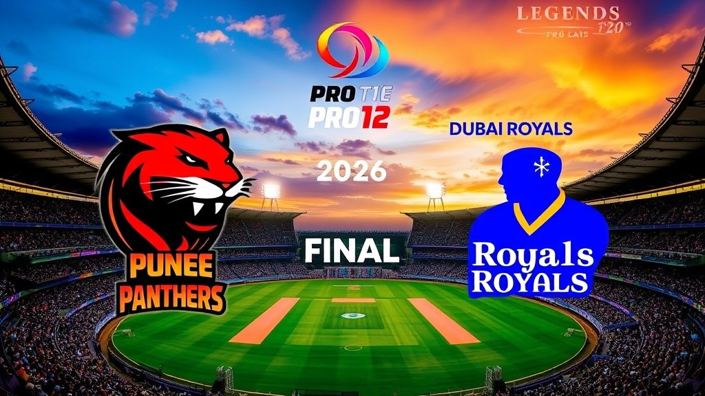 लेजेंड्स प्रो टी20 2026 फाइनल – पुणे पैंथर्स बनाम दुबई रॉयल्स
