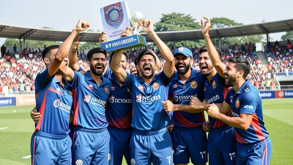 A photo of the Indian Under 19 cricket team celebrating a win, with a focus on the team's spirit and camaraderie