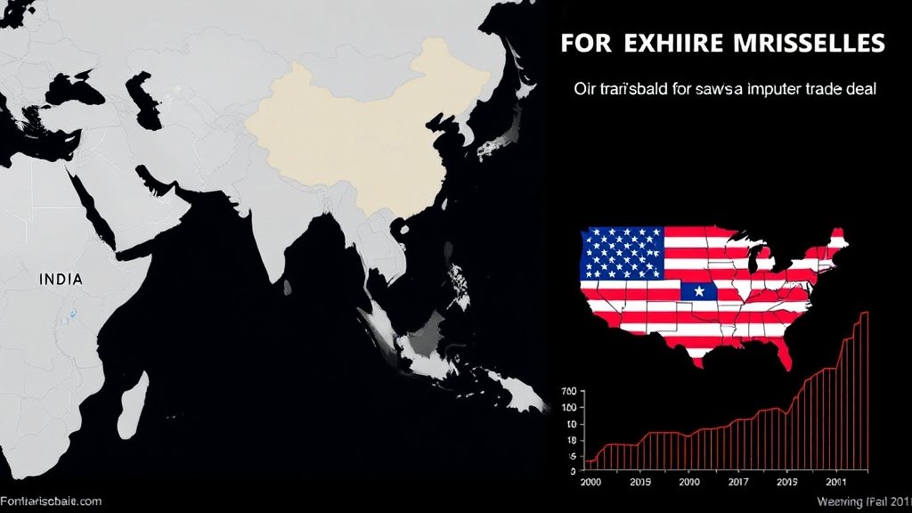 A map of the world with India, Russia, and the United States highlighted, along with a graph showing the impact of the trade deal on oil prices