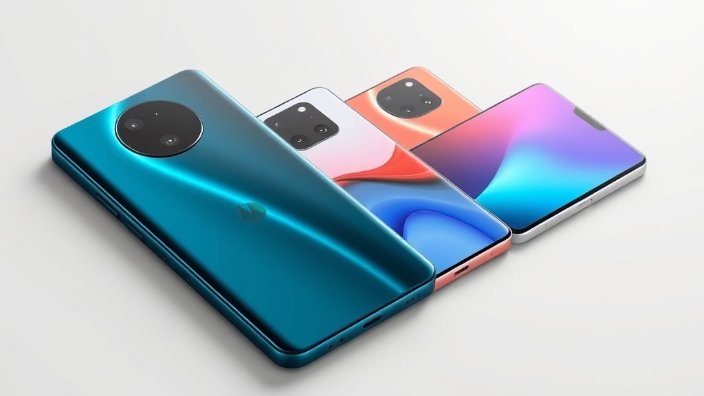 A high-quality image of the Motorola Edge 70 Fusion smartphone with a 350MP camera and 150W fast charging, compared to other premium smartphones like the iPhone Air and Samsung Galaxy S25 Edge