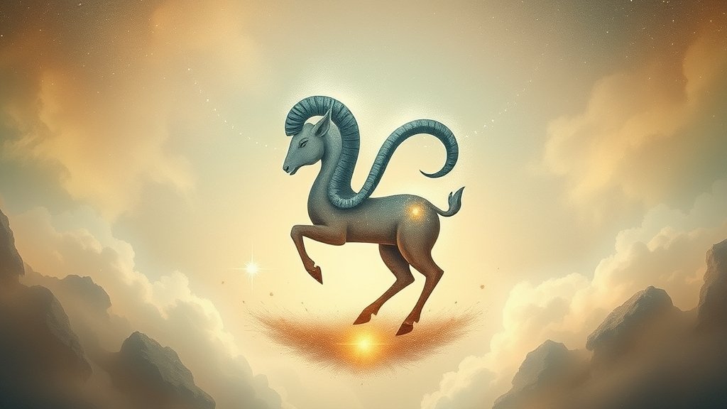 A serene and mystical illustration of the Aries zodiac sign, with subtle cosmic elements and a soft, dreamy background, symbolizing the balance between the celestial and the personal.