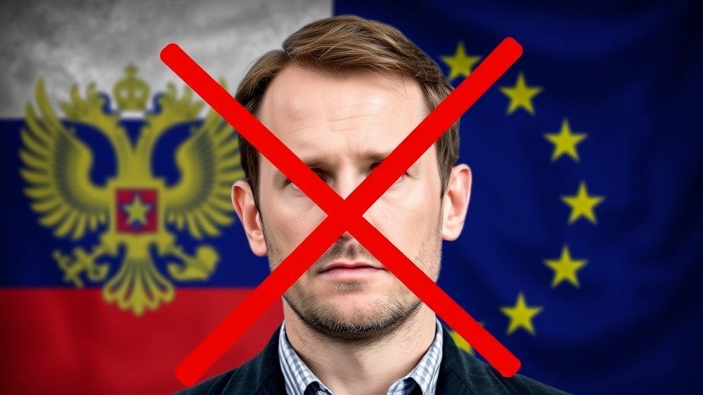 A photo of Alexei Navalny with a red "X" marked through it, symbolizing his death, with a background of a Russian and European flag, representing the international implications of his poisoning.