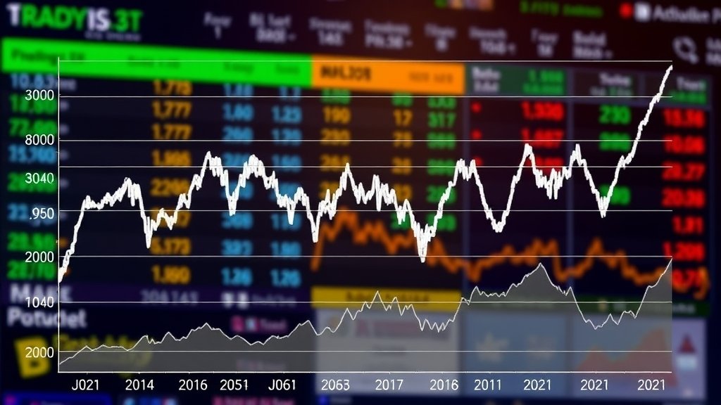 A graph showing the recent fluctuations in gold and silver prices with a background image of a stock market screen displaying financial news and charts.