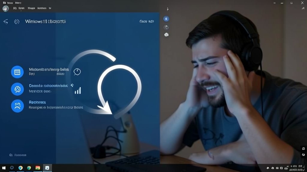A screenshot of the Windows 11 boot screen with a loop of restarting, or a picture of a person frustrated with their computer restarting infinitely.