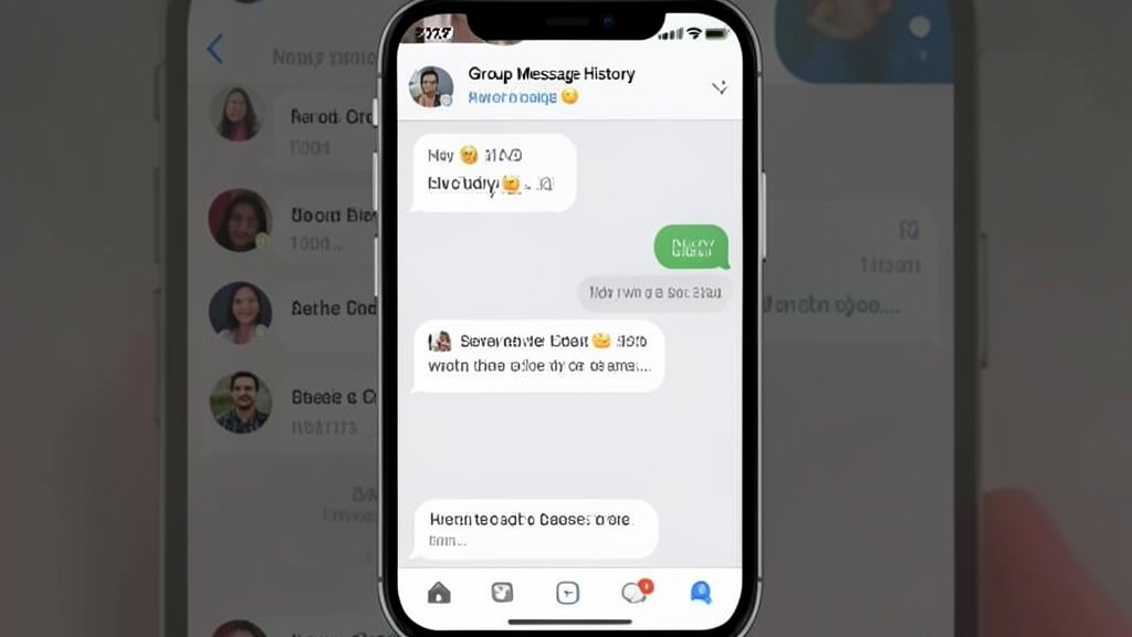 A screenshot of WhatsApp's new Group Message History feature on a smartphone, with a group chat conversation in the background and a few messages highlighted to demonstrate the new functionality.