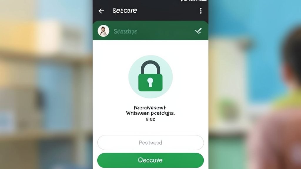 A screenshot of WhatsApp's new password settings with a lock icon and a secure background