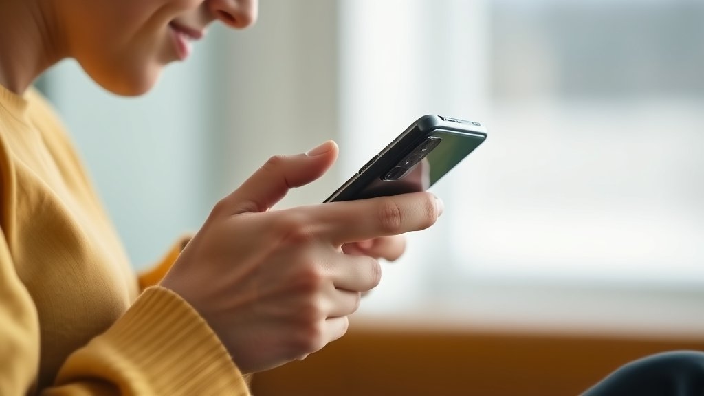 A high-quality image of a person using a Samsung Galaxy S26 series phone with Gemini AI features, with a subtle background that highlights the phone's capabilities and the user's satisfaction.