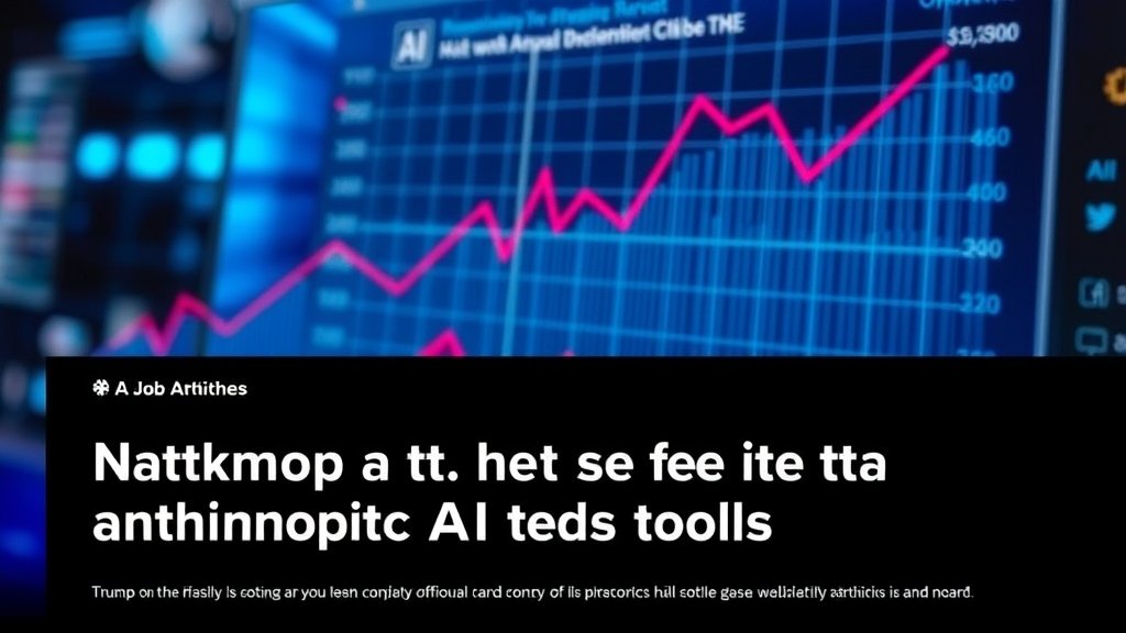 A screenshot of a news article about Trump's decision to halt the use of Anthropic AI tools, with a graph showing the impact of AI on the job market in the background.