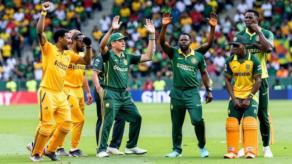 दक्षिण अफ़्रीका ने ज़िम्बाब्वे को हराकर अपनी अजेयता बरकरार रखी