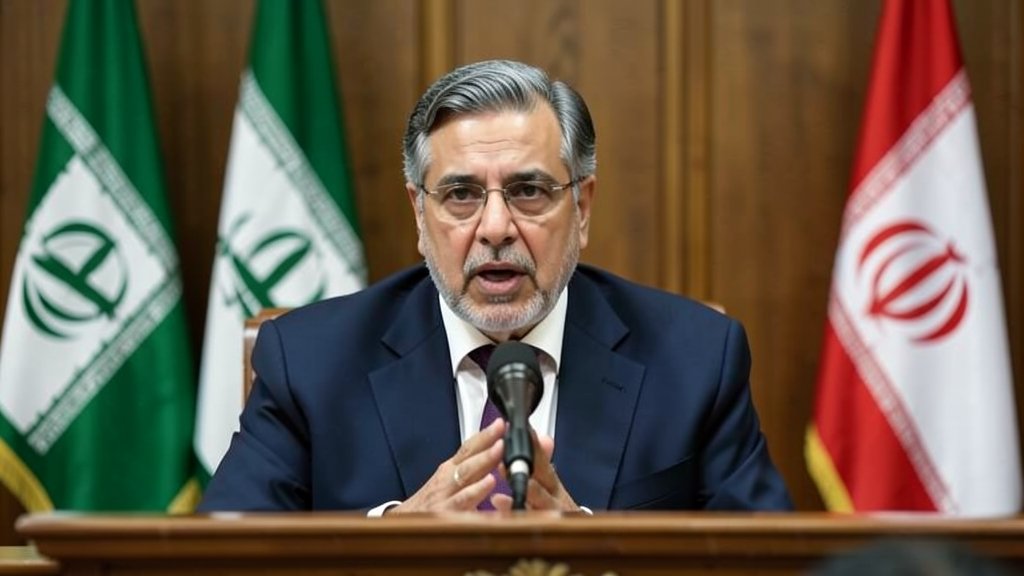 A photo of S Jaishankar speaking in parliament with a background of Indian and Iranian flags