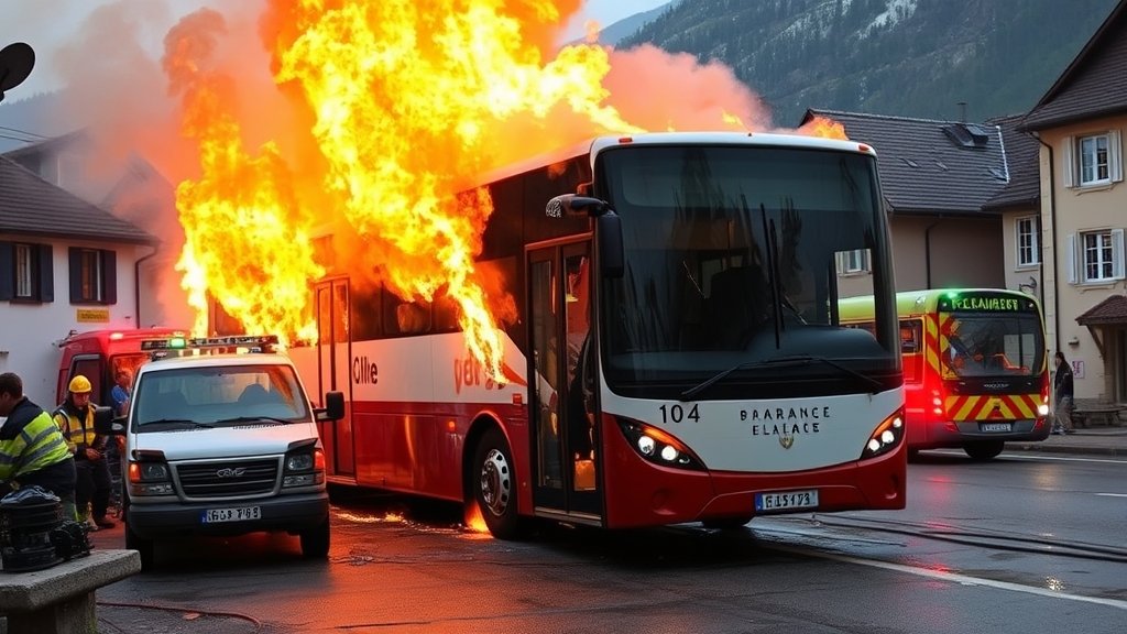 स्विट्ज़रलैंड में बस आग से कम से कम 6 लोगों की मौत, 5 घायल