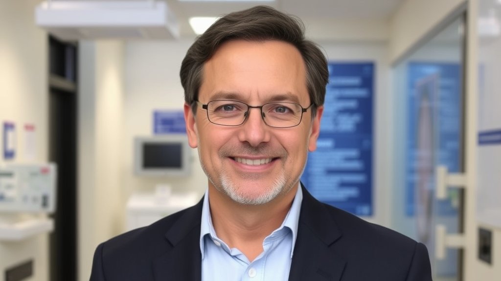 A photo of Tommaso Simoncini, President of ISGE, in a medical setting, with a background that represents the intersection of hormonal science and clinical care.