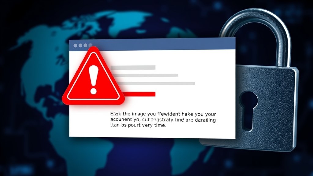 A screenshot of a hacked email account with a red warning sign and a background image of a globe with a padlock, symbolizing cybersecurity and international hacking threats