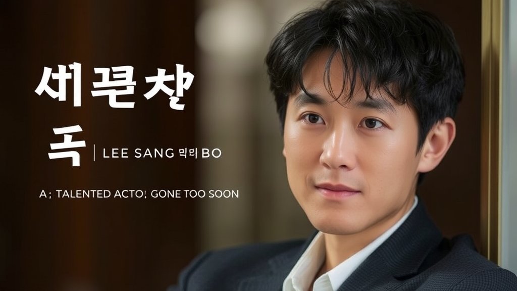 A photo of South Korean actor Lee Sang-Bo with a caption reading "Remembering Lee Sang-Bo: A Talented Actor Gone Too Soon"